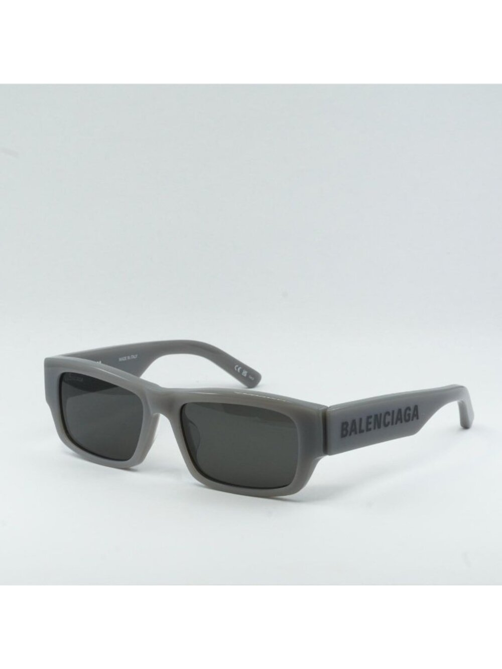Balenciaga BB0261SA 004 Sunglasses Grey Rectangle Frame, Grey Lenses